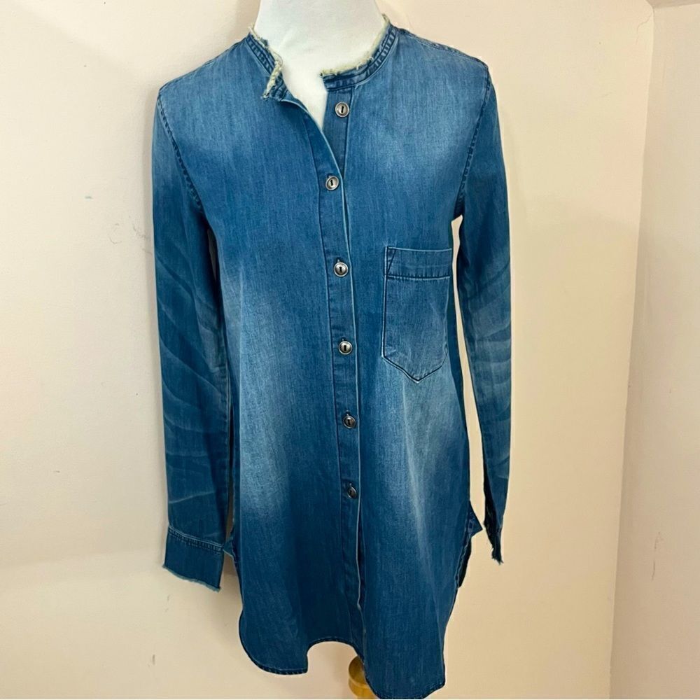 Sandrine Rose x Free People Long Sleeve Cotton Denim Shirt Dress XS/S NEW